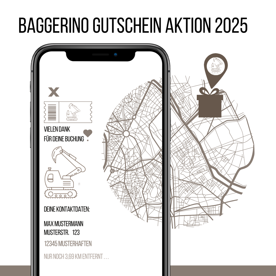 Baggerino - Die Baggervermietung Gutscheinaktion 2025